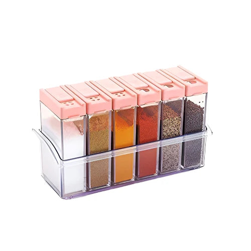 Plastic Spice Jars (6pcs 14x22x8cm) Multicolor