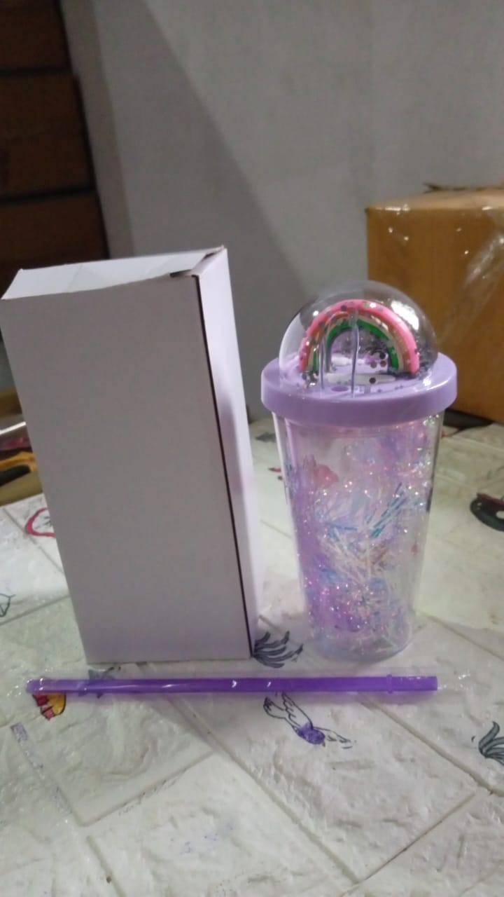 6883 Sipper Bottle With Straw Led Glow Light For Kidstumbler With Strawvacuum Flasksipper Plastic Tumblersipper Bottle With Straw (Pack Of 1)