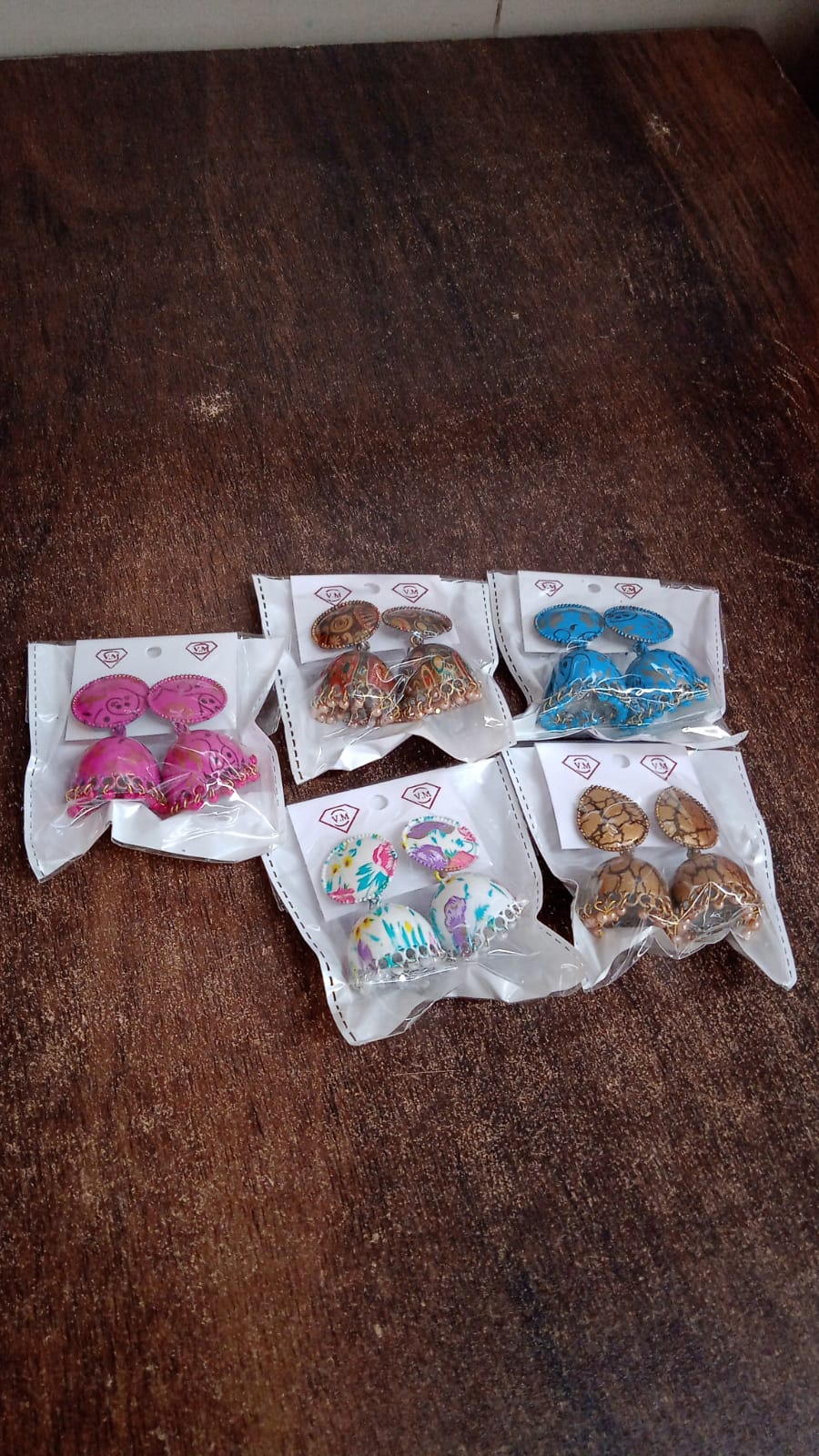 Jhumka Earrings Buti For Women Girls (1 Pair Mix Color Design)