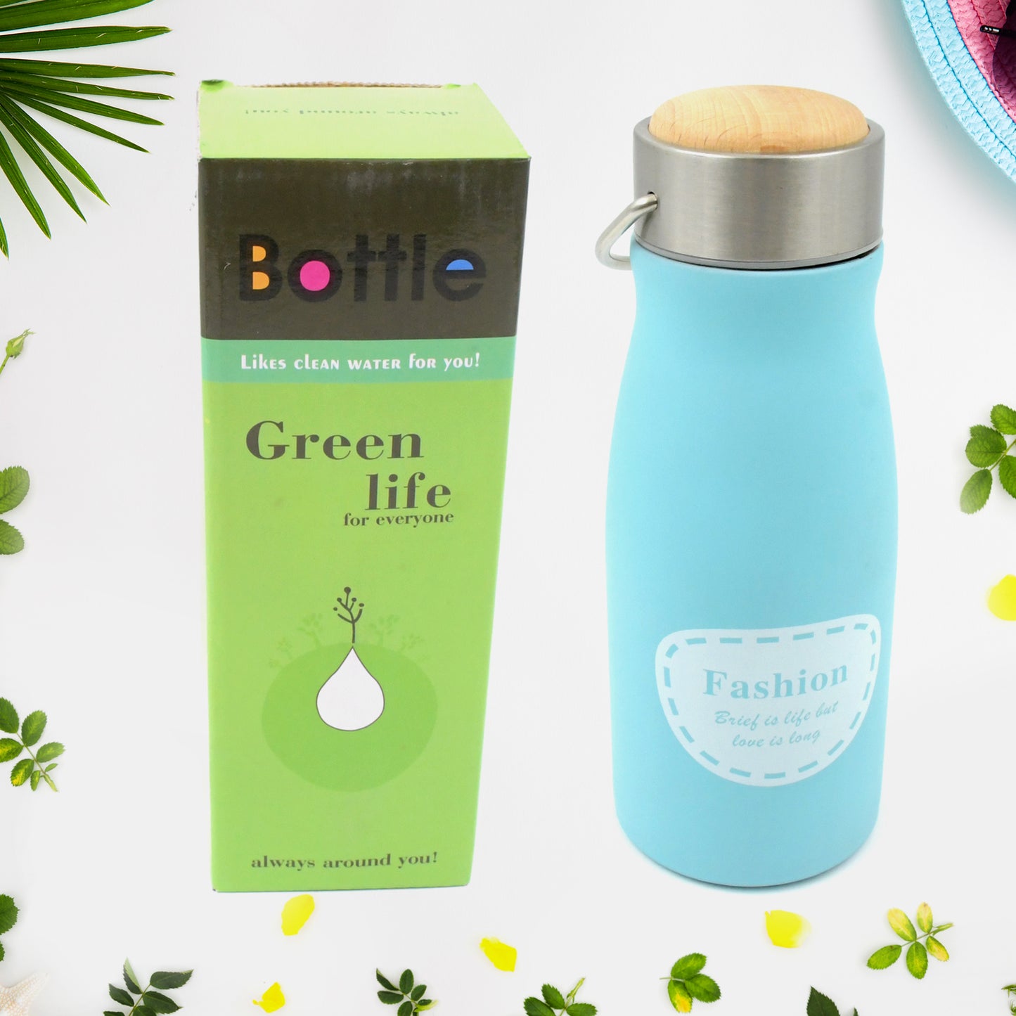 0285 Stainless Steel Water Bottle With Handle Fridge Water Bottle Stainless Steel Water Bottle Leak Proof Rust Proof Hot Cold Drinks Gym Sipper Bpa Free Food Grade Quality Steel Fridge Bottle For Officegymschool (360 Ml)