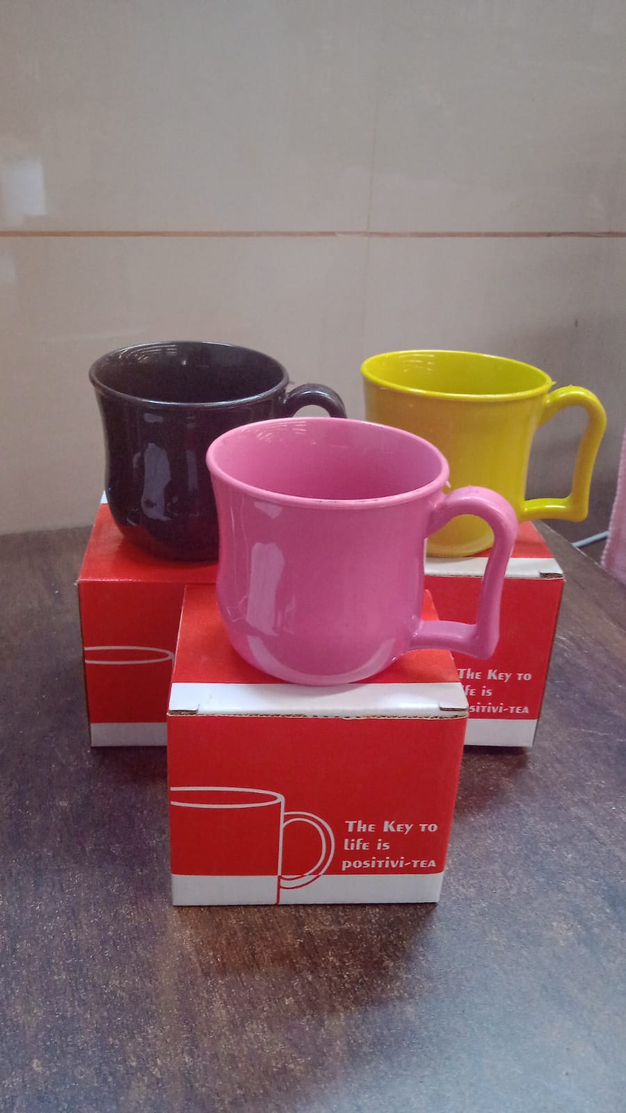 Premium Plastic Coffee Tea Cups Mug With Handle (1 Pc With Color Box Mix Color)
