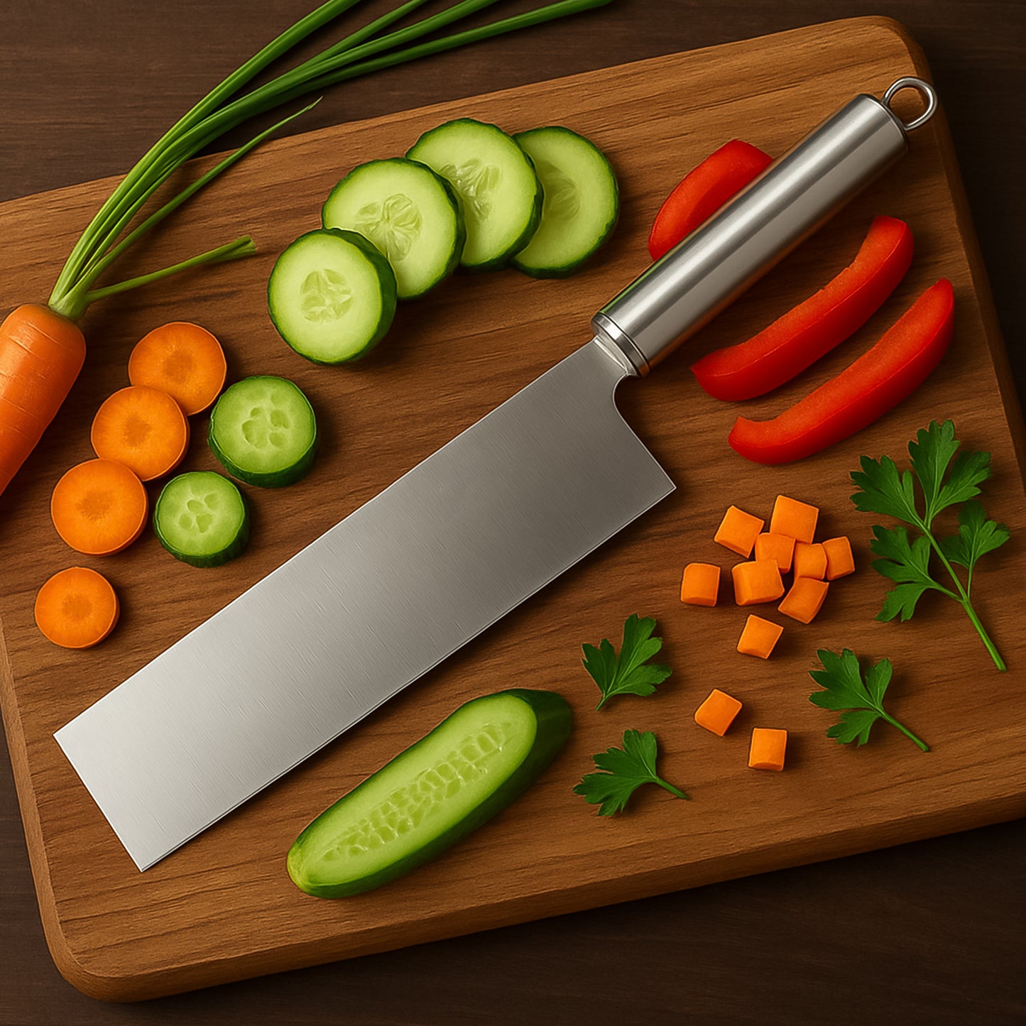 Professional-grade Stainless Steel Vegetable Cleaver Knife 1 Pc