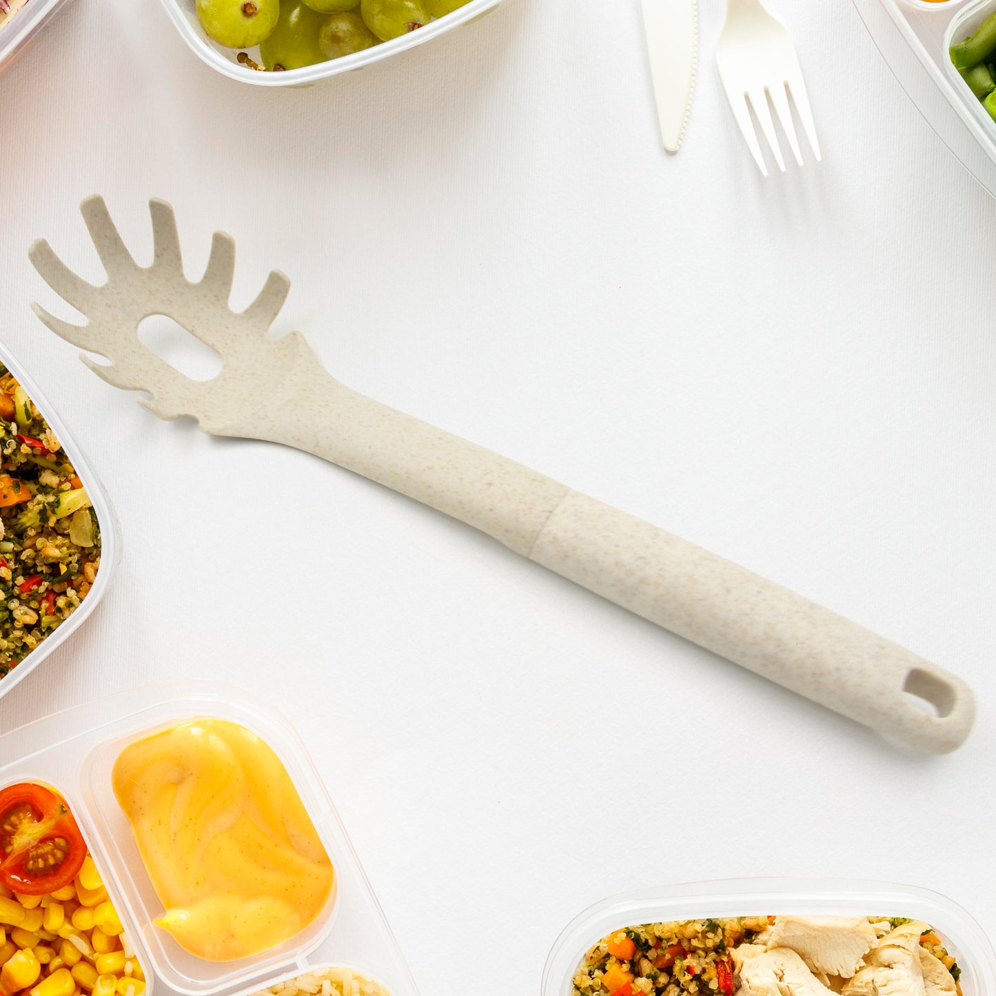 Plastick Kitchen Accessories Whisk Pasta Spoon Soup Spoon Heat Resistant Non Stick Spoons Kitchen Cookware Items (1 Pc )