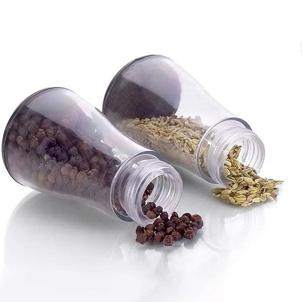 6 piece spice jar set, plastic spice jars with stand, spice rack organizer, kitchen spice storage, spice jar set with stand, rotating spice rack, spice container set, seasoning jar set, herb and spice jars