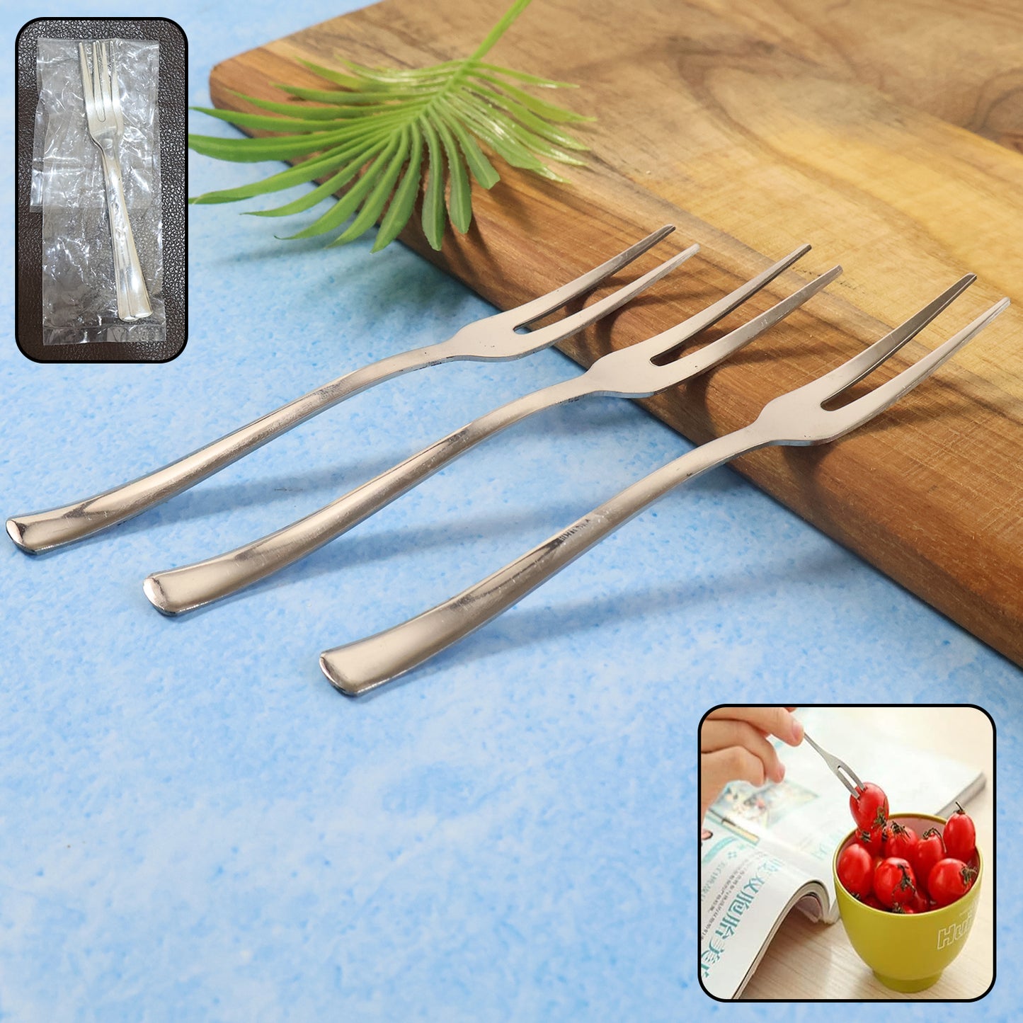Mini Dessert  Fruit Fork - (3 Pc )