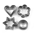 Cookie Cutter Stainless Stell Cookie Cutter With Shape Heart, Round, Star and Flower (12 Piece Set)
