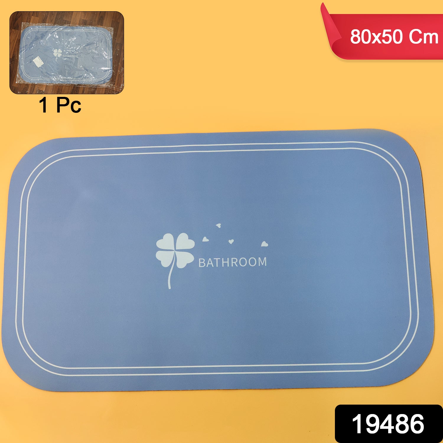Anti-slip Bathroom Floor Mat - 80  50 Cm (1 Pc)