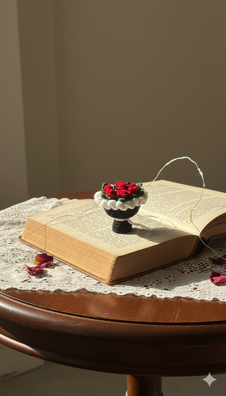 Mini Crochet Rose Bouquet Keychain for Best Friend | Handmade Flower Gift | Cute Friendship Keepsake