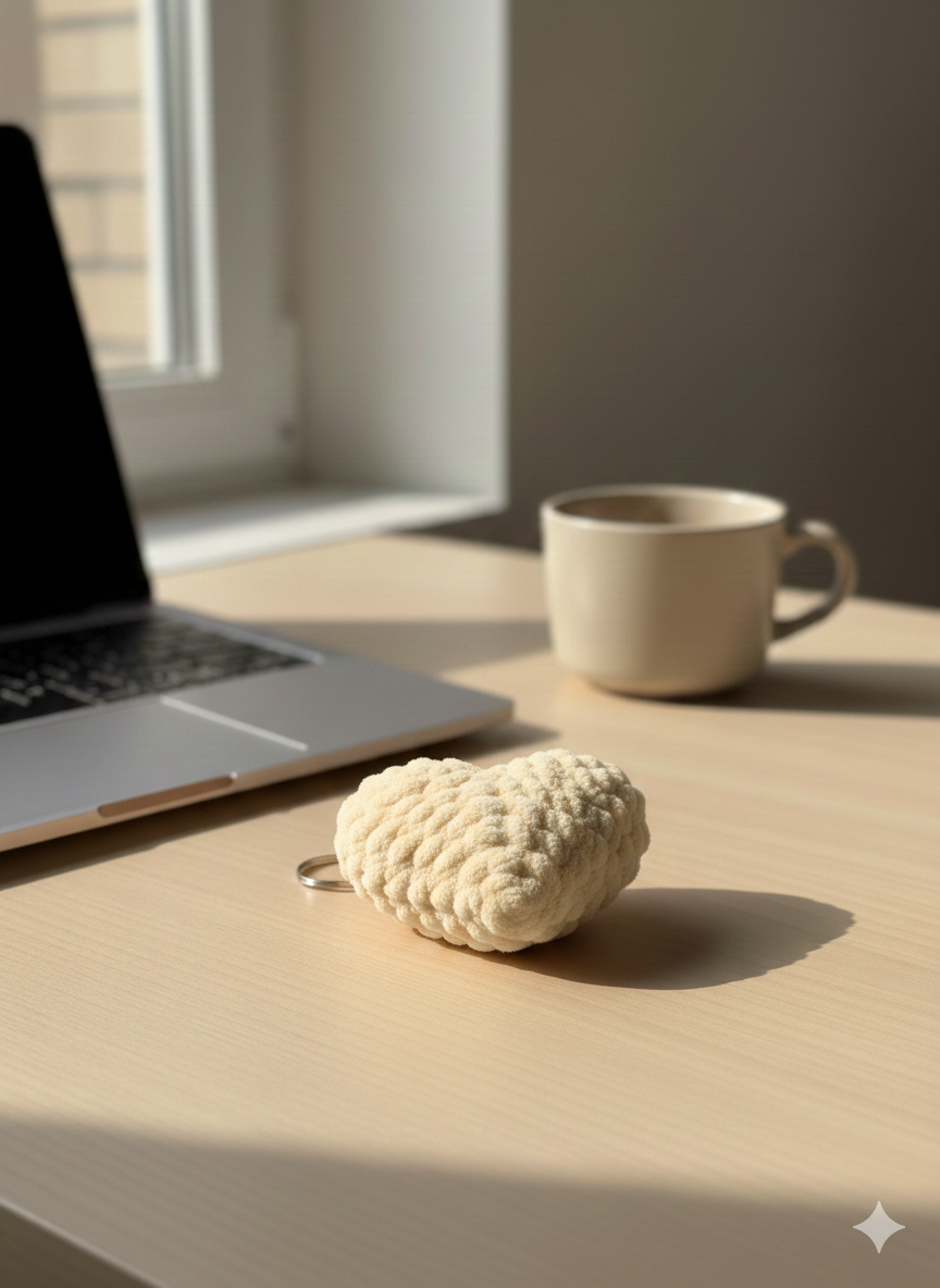 Fluffy Heart Keychain | Handmade Chenille Plush Heart Bag Charm | Cute Aesthetic Keyring Gift for Her | Valentine Gift