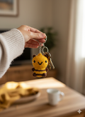 Buzz the Happy Bee Handmade Crochet Keychain | Cute Bee Bag Charm & Key Ring | Mini Amigurumi Gift