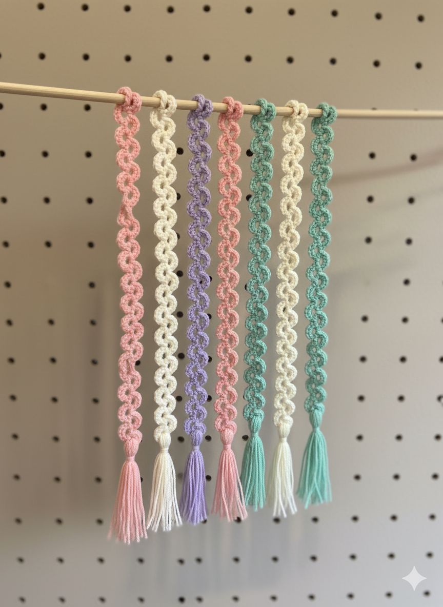 Handmade Crochet Bookmark with Tassel – Aesthetic Loop Pattern | Soft & Lightweight Gift for Book Lovers