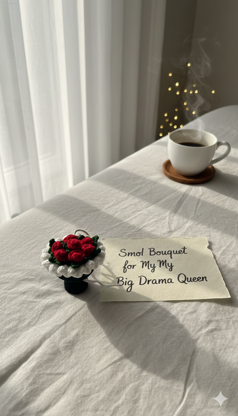 Mini Crochet Rose Bouquet Keychain for Best Friend | Handmade Flower Gift | Cute Friendship Keepsake