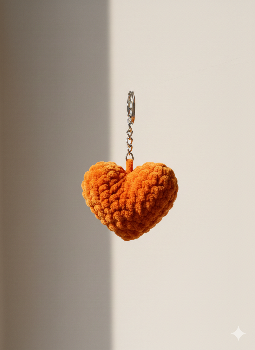 Fluffy Heart Keychain | Handmade Chenille Plush Heart Bag Charm | Cute Aesthetic Keyring Gift for Her | Valentine Gift