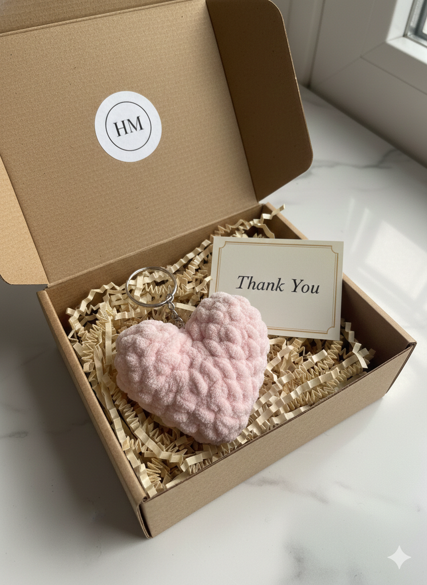 Fluffy Heart Keychain | Handmade Chenille Plush Heart Bag Charm | Cute Aesthetic Keyring Gift for Her | Valentine Gift