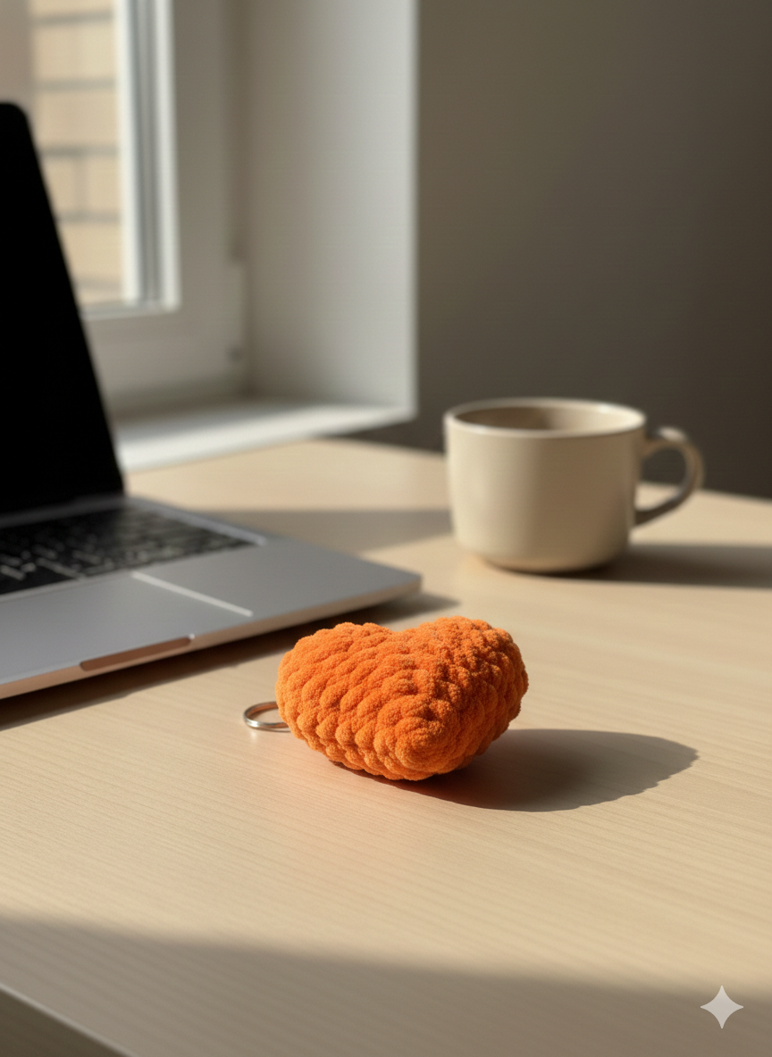 Fluffy Heart Keychain | Handmade Chenille Plush Heart Bag Charm | Cute Aesthetic Keyring Gift for Her | Valentine Gift