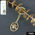 Maa Durga Oval Frame Golden Keychain (1 Pc)