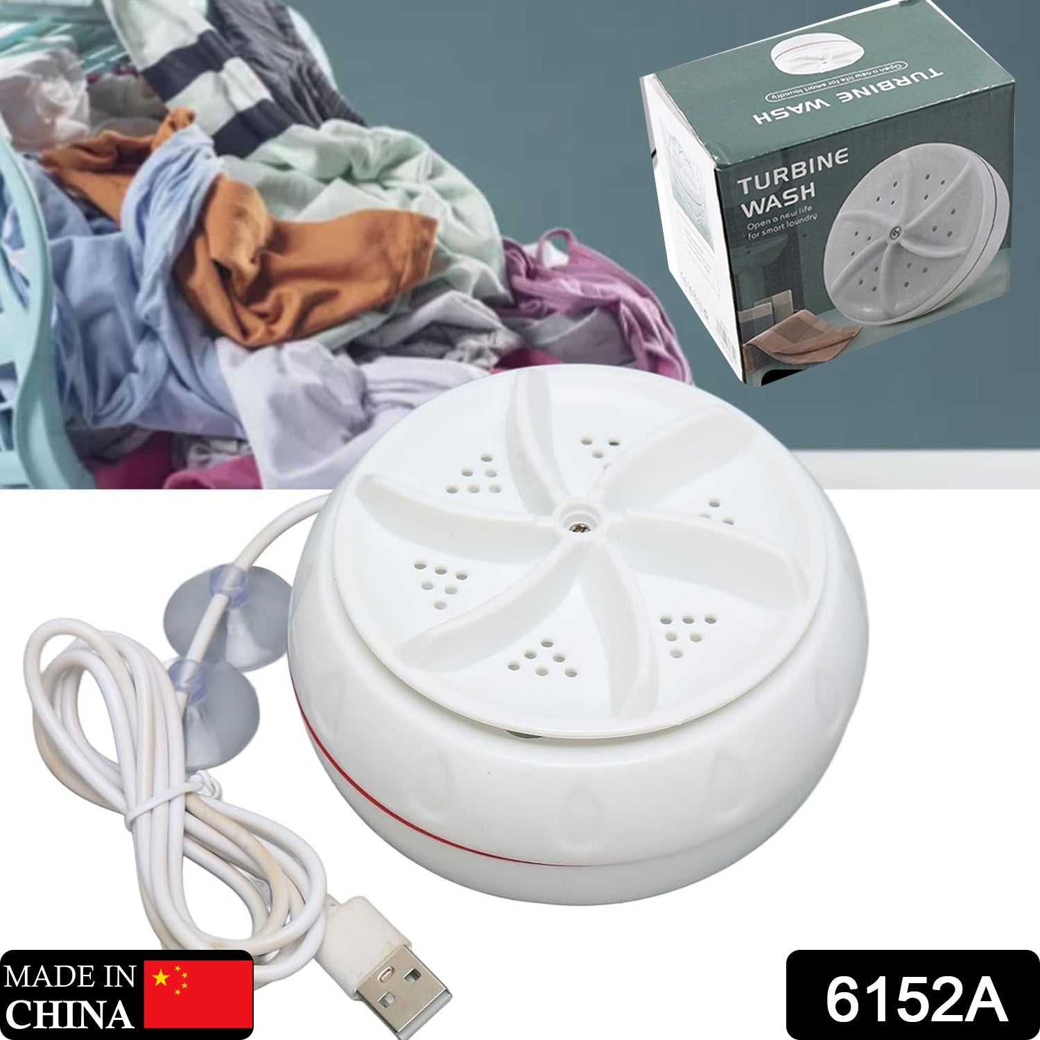 6152a Mini Washing Machine Turbine Washing Machine Door Hinge  Lightweight Turbo Washer With Usb Cable For Home Camping College Rooms Use