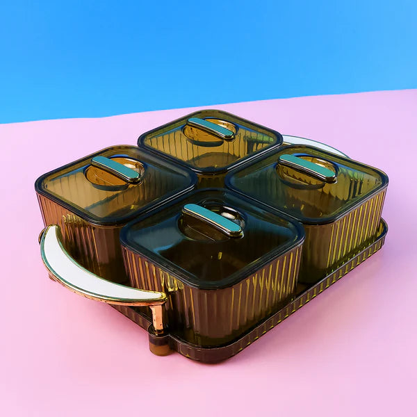 Liger Luxury Delight 4 Piece Dryfruit Storage Box (Any Available Color)