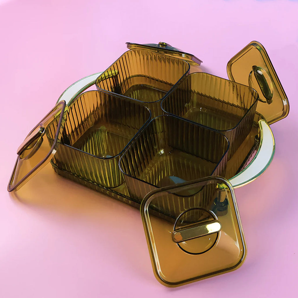 Liger Luxury Delight 4 Piece Dryfruit Storage Box (Any Available Color)