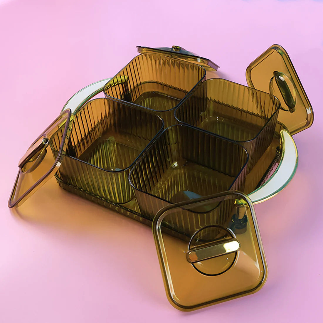 Liger Luxury Delight 4 Piece Dryfruit Storage Box (Any Available Color)