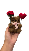Theo the Comfort Bear | Handmade Crochet Teddy with Flower | Warm & Thoughtful Gift for Love and Support