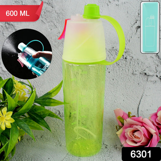 Plastic 2 In 1 Mist Spray Water Bottle (Multicolour  600 Ml  1 Pc)