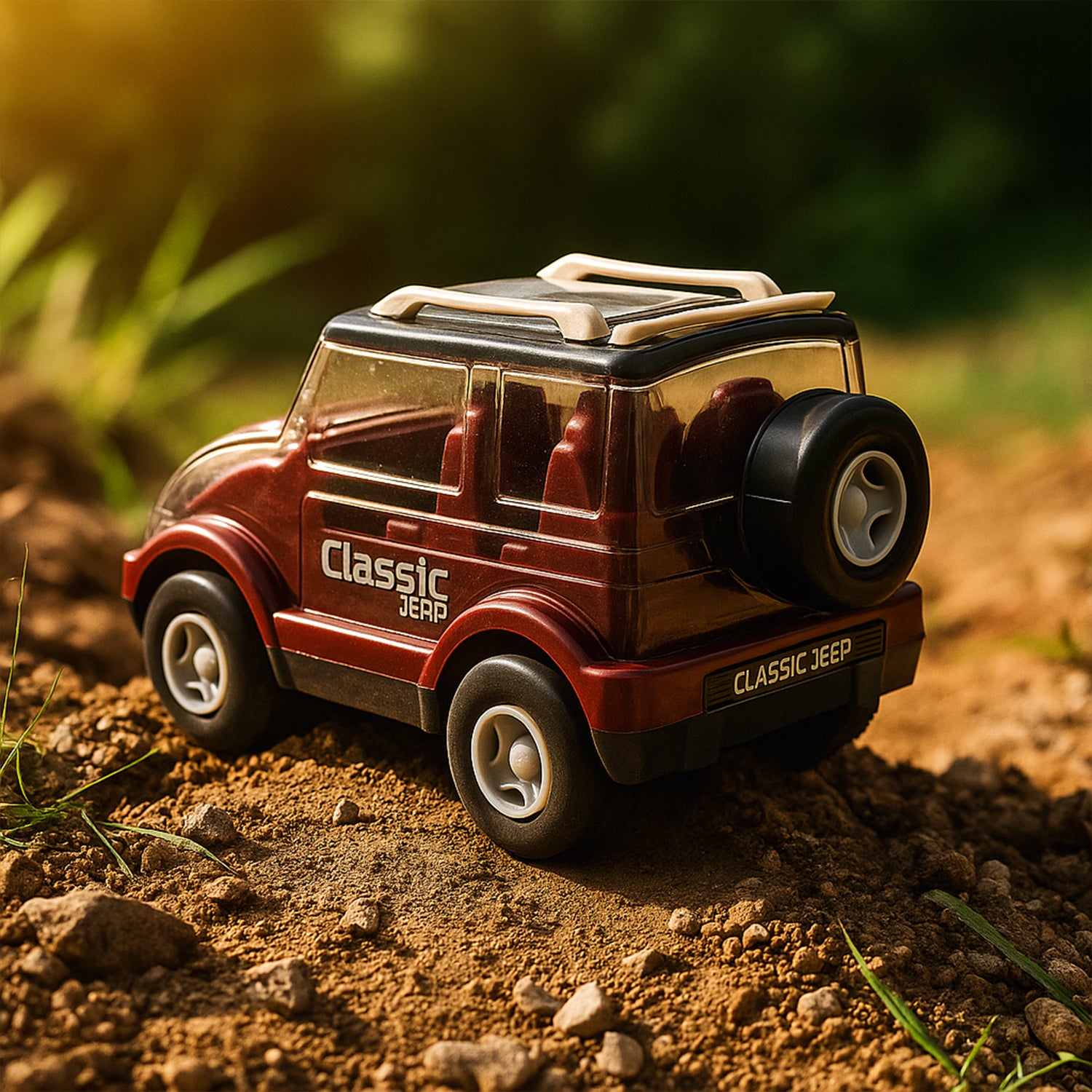 Friction-powered Classic Jeep Toy Car For Kids (1 Pc)