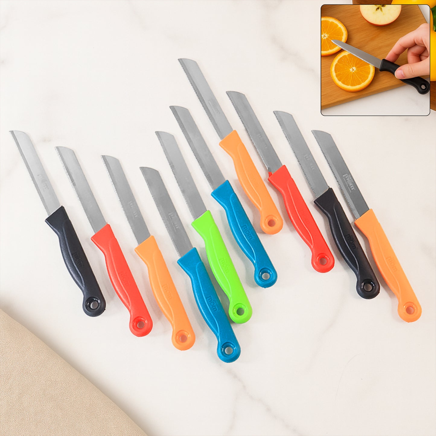 Supermom Stainless Steel Kitchen Laser Knife (10 Pc  Set)