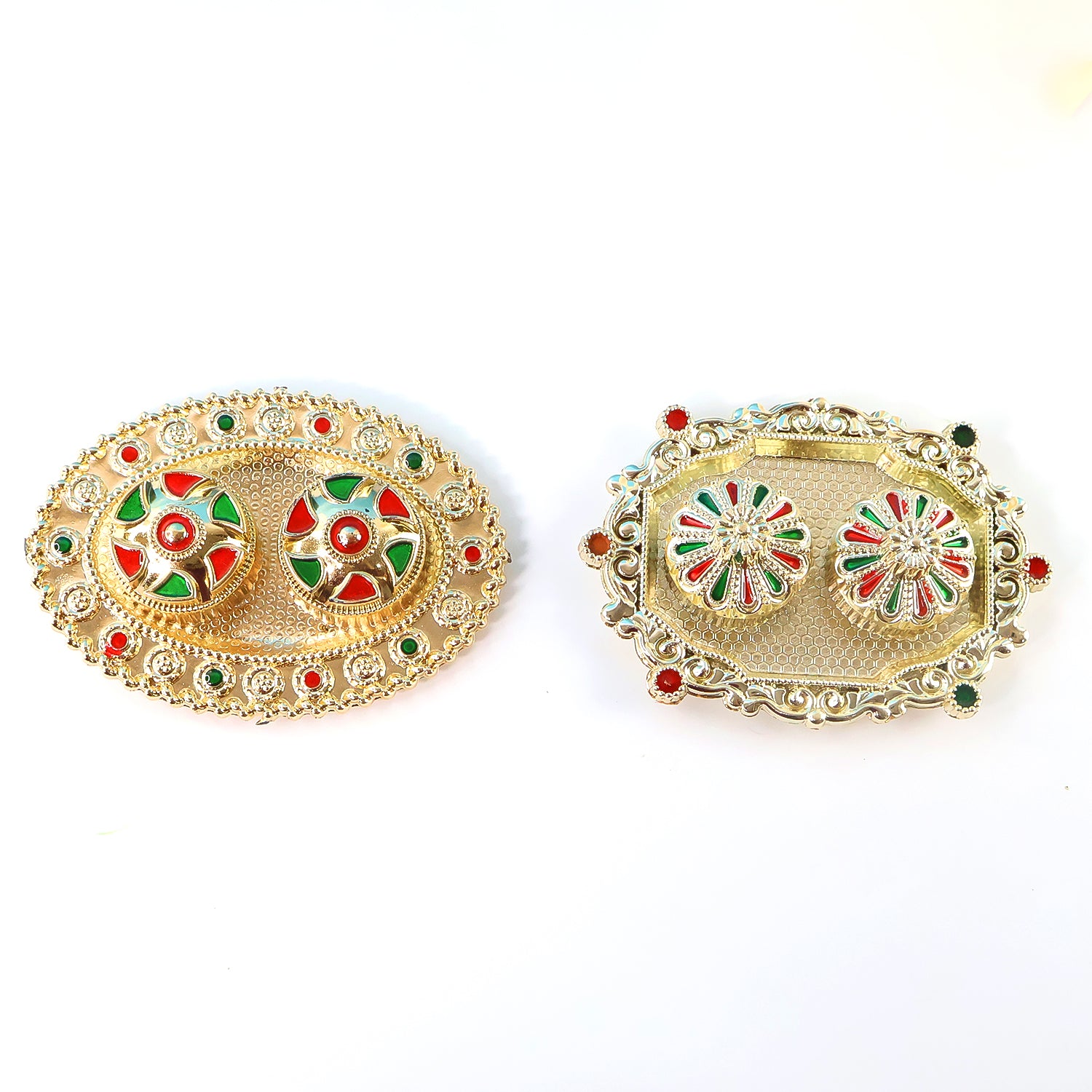 Meenakari Rolichawal Pooja Thali -  (1 Pc  Mix Design)