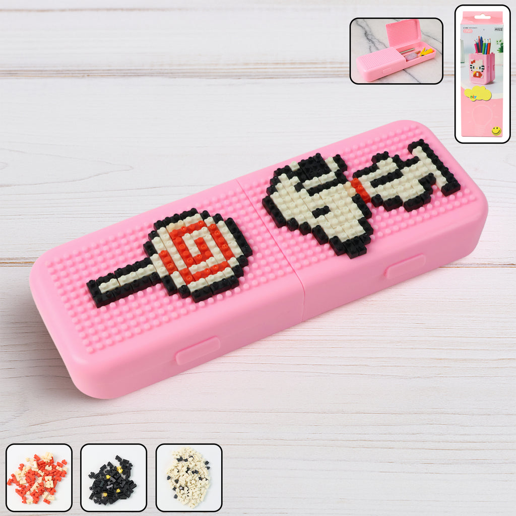 Diy Pixel Art Pencil Box With Building Blocks (1 Set)
