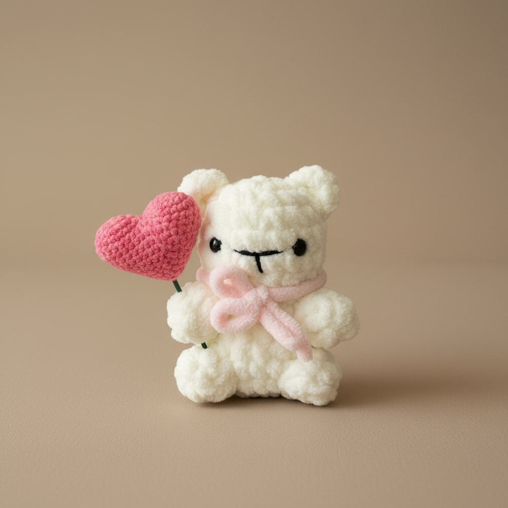 Lumi the Soft Light Bear | Handmade Crochet Teddy with Heart | Comfort Gift for Love, Calm & Healing