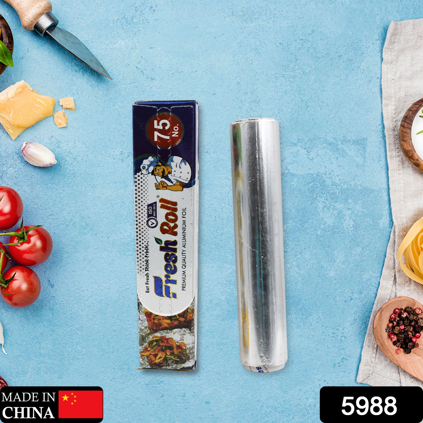 5988 Premium Quality Aluminum Foil Roll Heavy Duty Non Stick Thick Aluminum Foil Sheet Baking Grilling Tool Width 295mm (1pc)