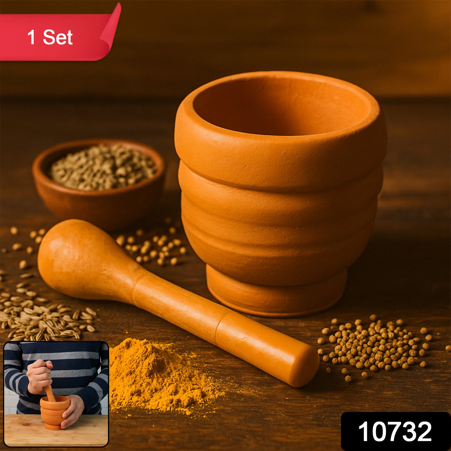 Unbreakable Plastic Mortar  Pestle - (Set)