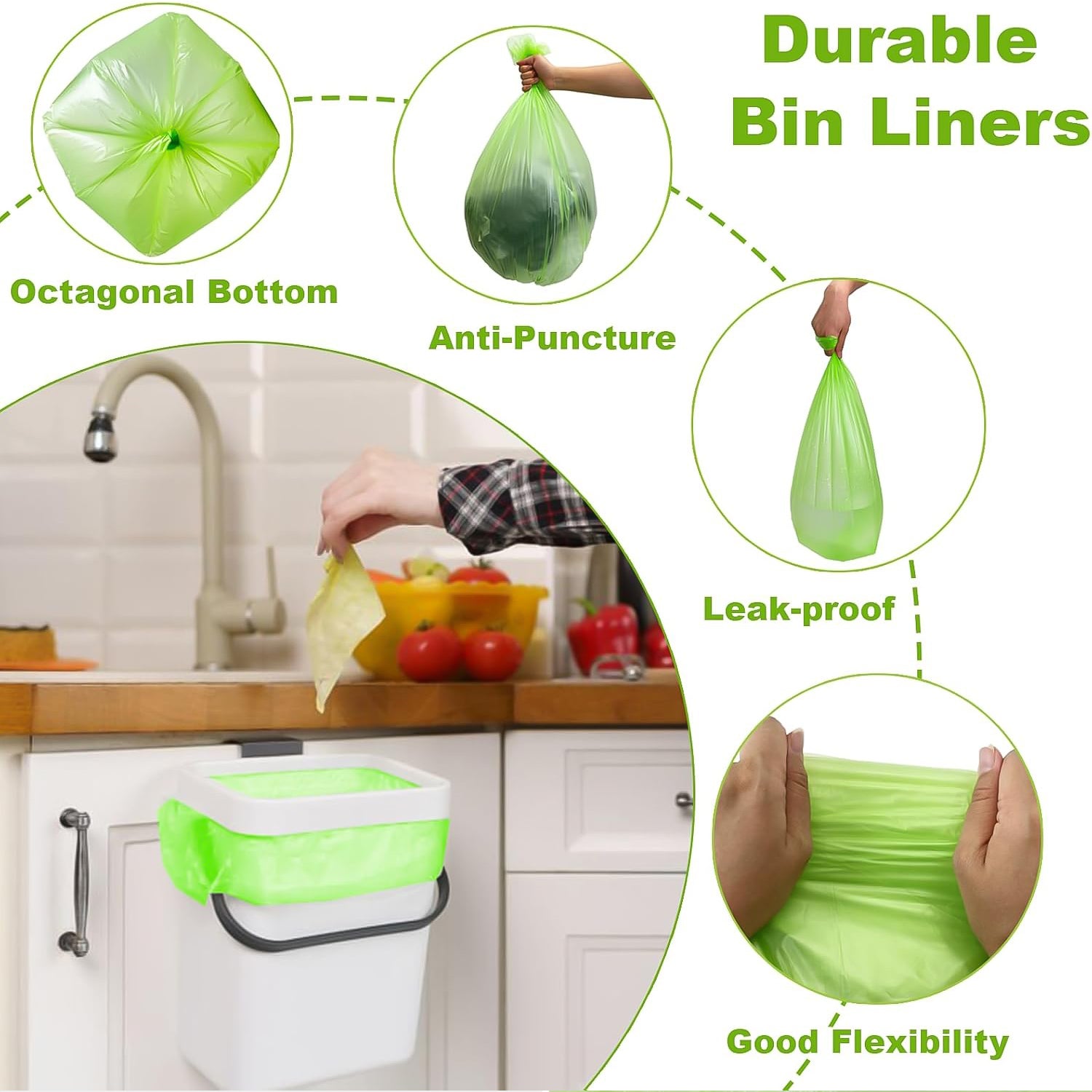 Heavy-duty Garbage Bags - 55  40 Cm (4 Pc  Set)