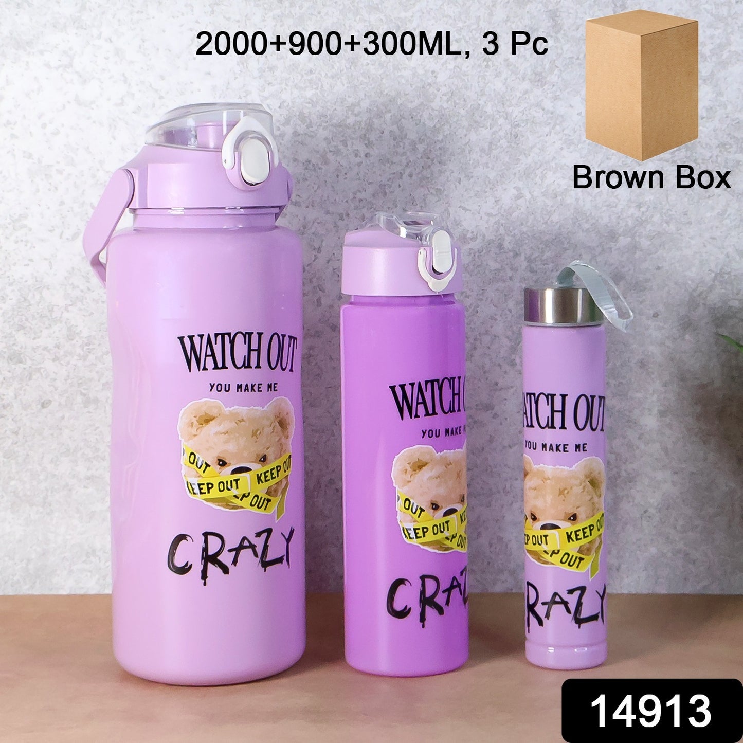 Premium Water Bottles  2000ml + 900ml + 300ml - (Set)